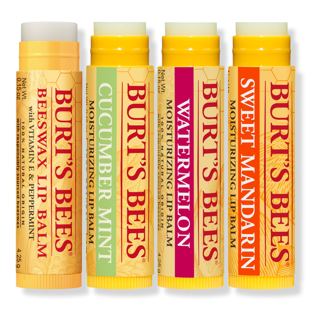 Burt's Bees Lip Balm Multipack, Lip Balm Set, Beeswax, Strawberry, Coconut  & Pear, Vanilla Bean, Best of Burt's, 4x4.25g : : Beauty