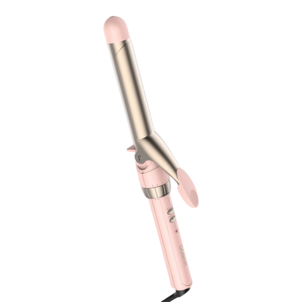 White and rose gold curling outlet iron