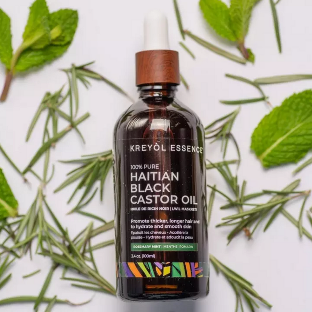Kreyol Essence Castor Oil, Haitian Black, Rosemary Mint - 2 oz