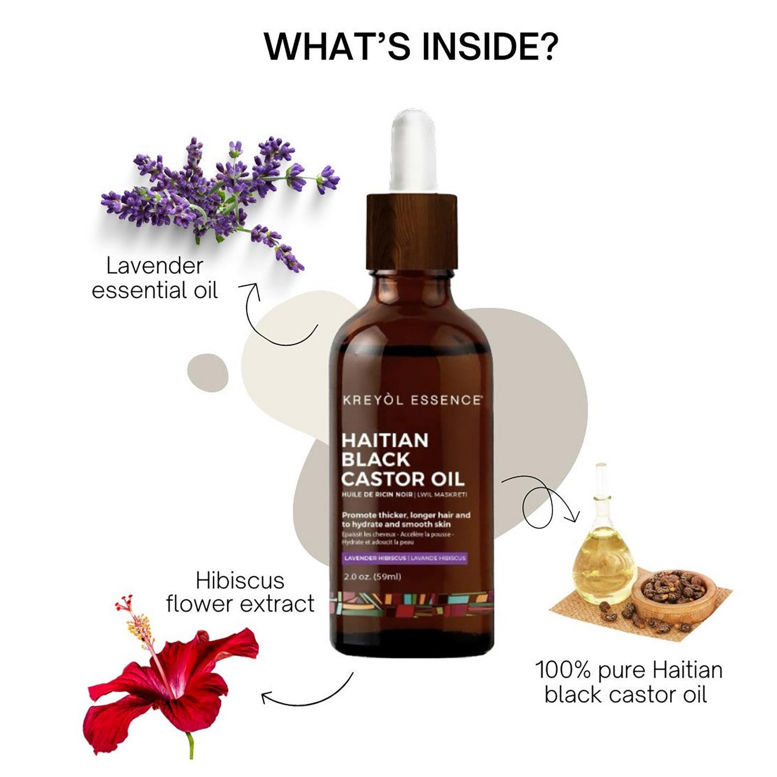 Haitian Black Castor Oil - Lavender Hibiscus