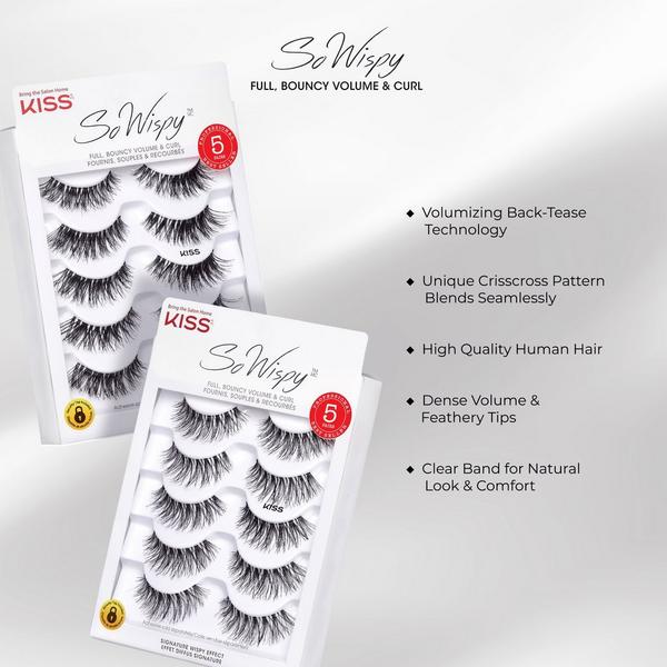 Kiss So Wispy Lash Multipack, Pompadour #6