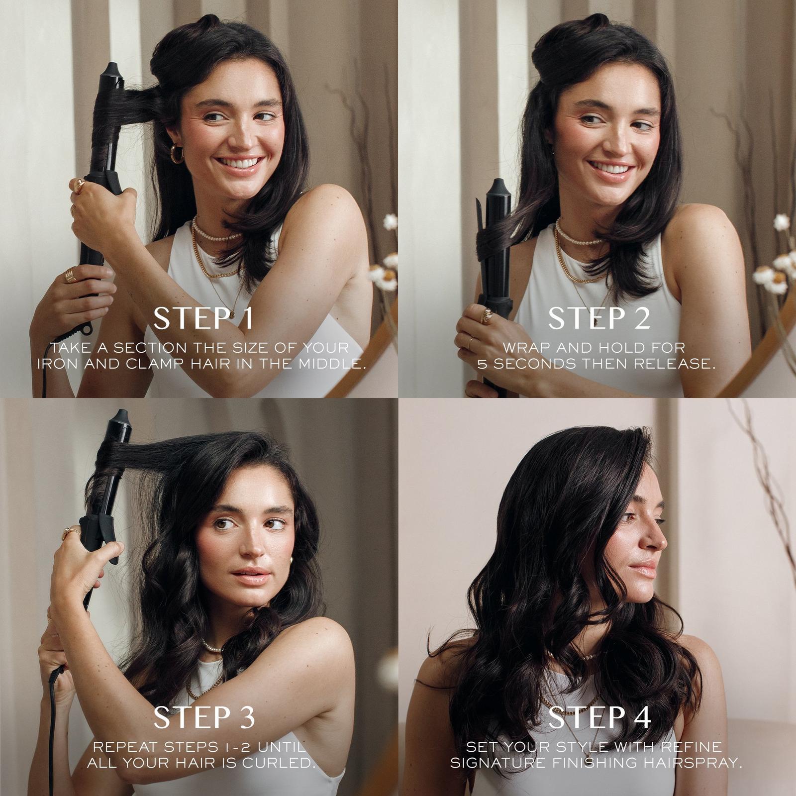 NANOBLACK 1.25'' Ceramic Curling Iron for Waves + Curls