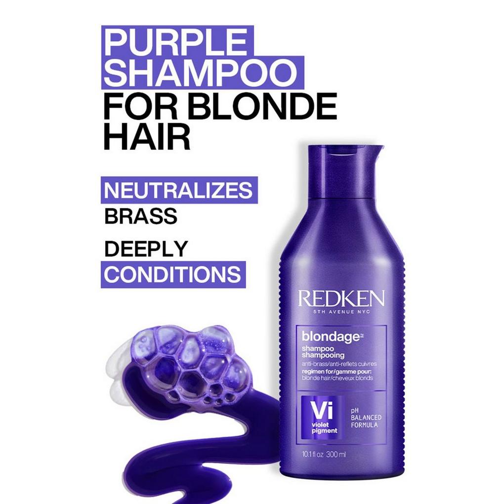 Blondage Color Depositing Purple Shampoo - Redken Beauty