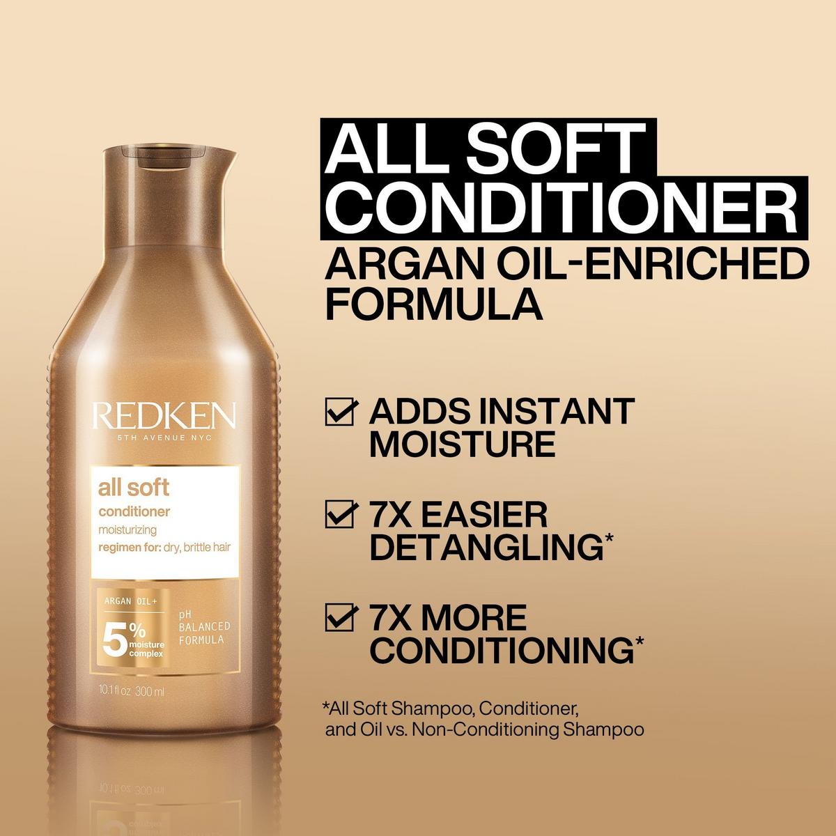 Redken all soft Shampoo conditioner with Argan Oil Dry Hair 33.8 deals oz