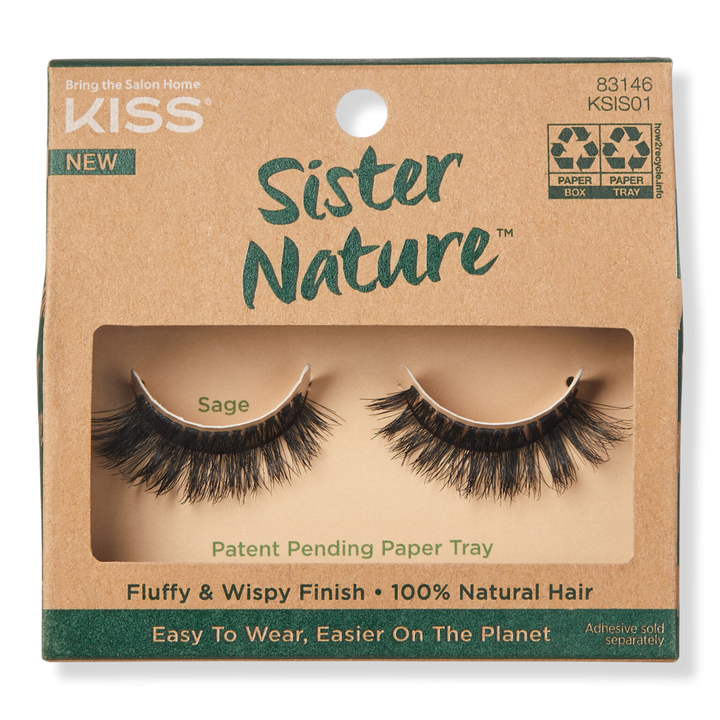 Kiss Sister Nature 100% Natural False Eyelashes, Sage #1
