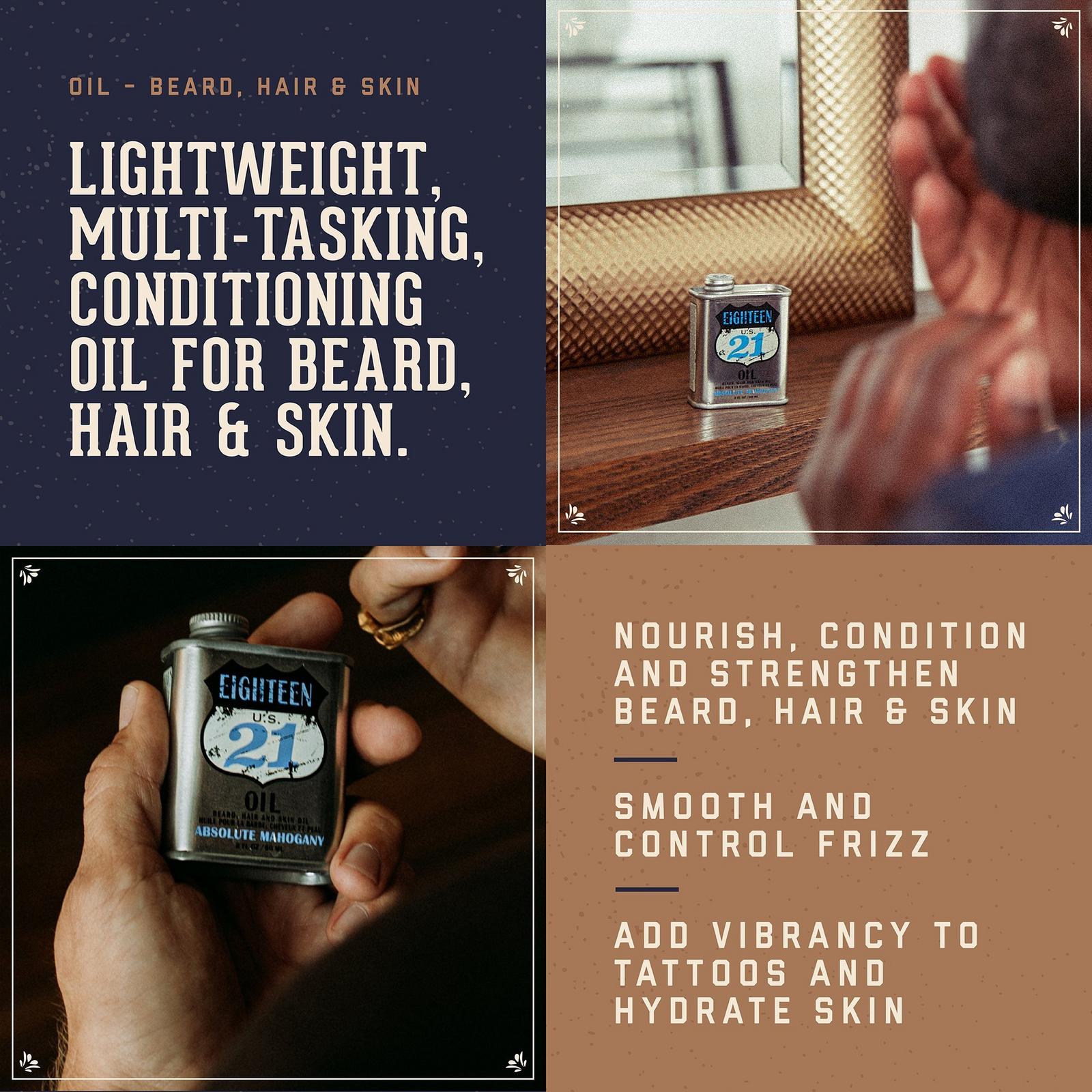Absolute Mahogany Lightweight, Conditioning Beard, Hair & Skin Oil