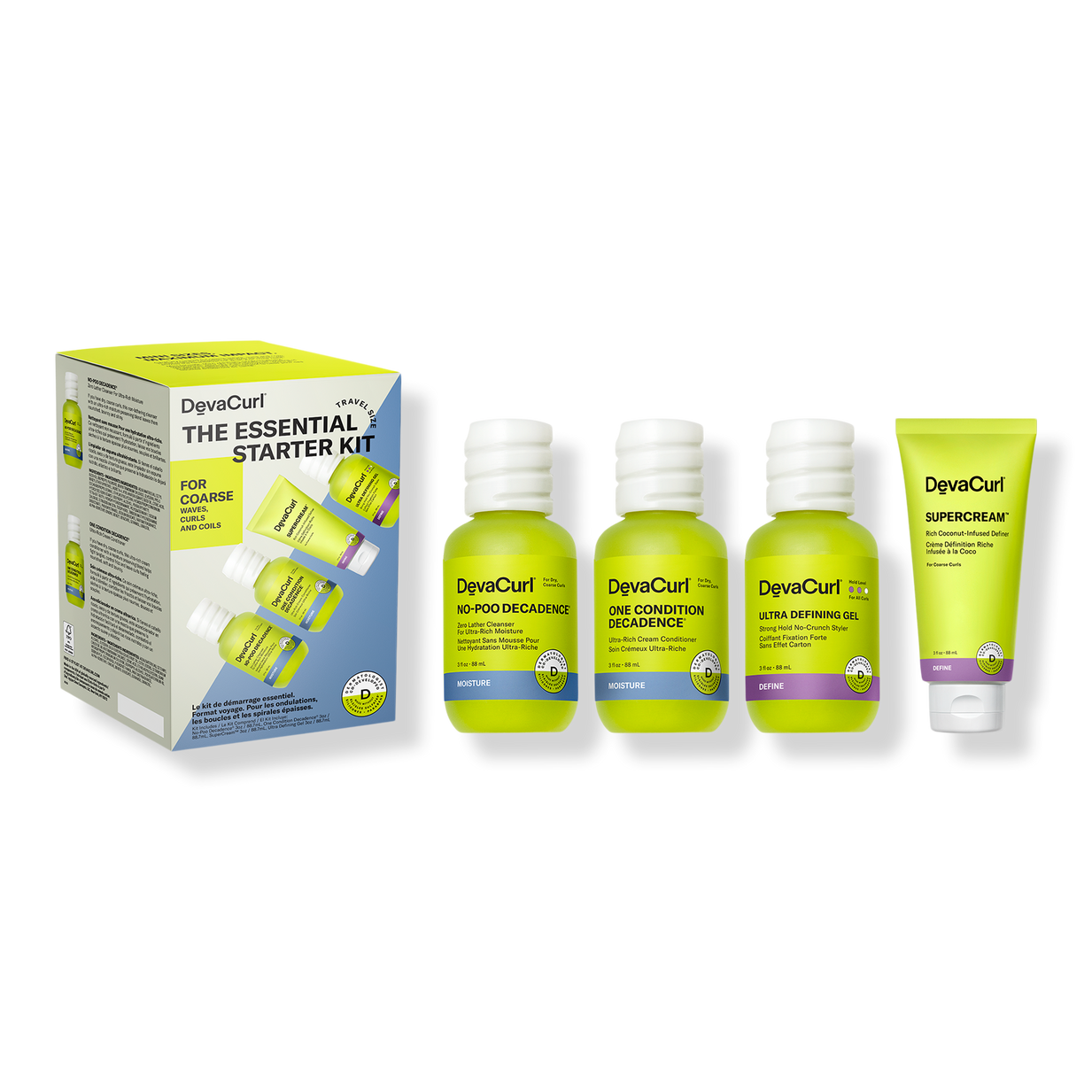 Crème Définition Des Boucles De Devacurl THE ESSENTIAL STARTER KIT For Coarse Waves, Curls, And Coils - DevaCurl |  Ulta Beauty