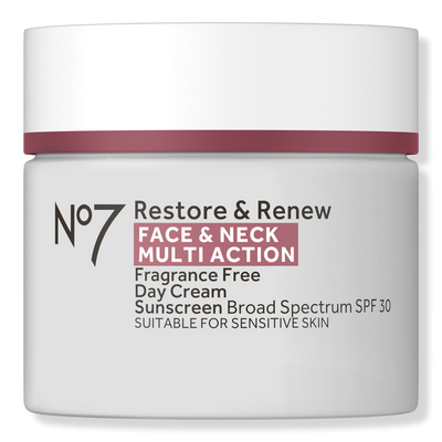 No7 Restore & Renew Face & Neck Multi Action Fragrance Free Cream SPF 30