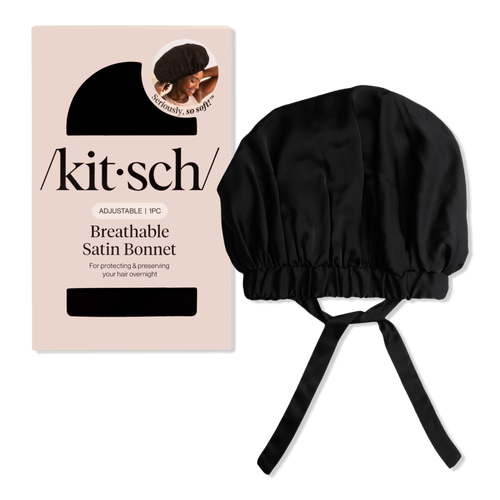Kitsch Black Satin Sleep Bonnet