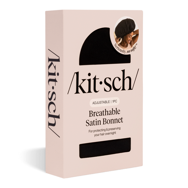 Kitsch Black Satin Sleep Bonnet #2