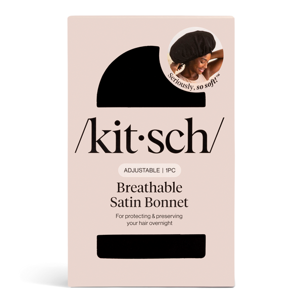 Kitsch Black Satin Sleep Bonnet #3