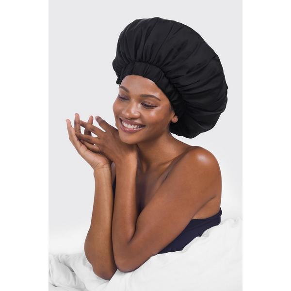 Kitsch Black Satin Sleep Bonnet #4