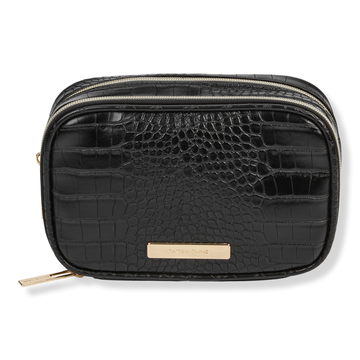 Tartan + Twine Black Croc Double Zip Toiletry Bag #1