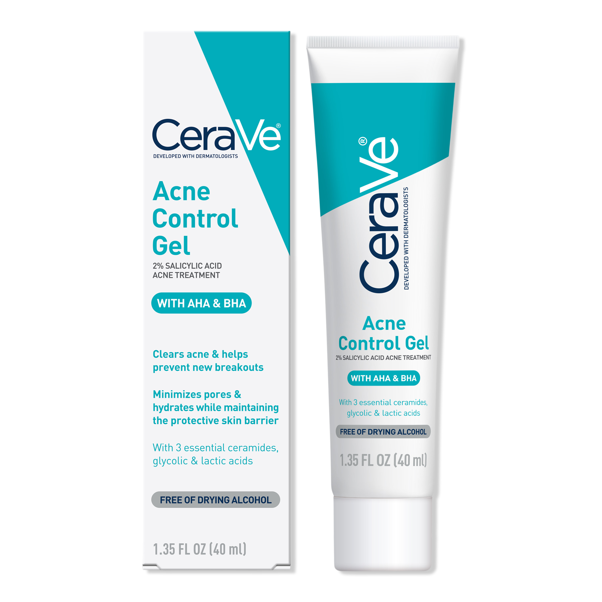 CeraVe Acne Control Gel Blemish Treatment with AHA & BHA for Acne Prone Skin #1