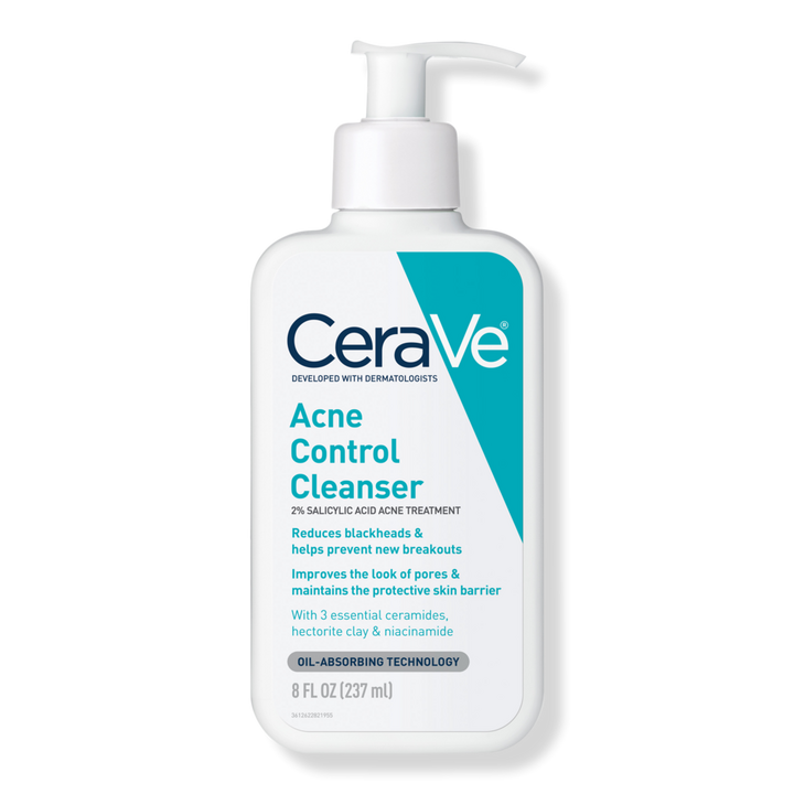 CeraVe Acne Control Face Cleanser, 2% Salicylic Acid Acne Treatment #1