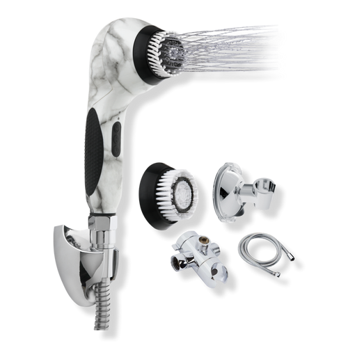 Hydrojet Hand Held Shower System with Sonic Cleansing Brush & Powerful