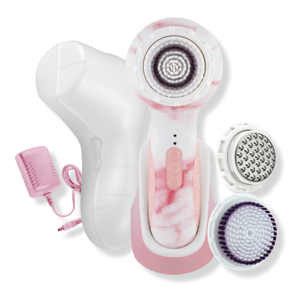 Michael Todd Beauty Soniclear Elite Patented Antimicrobial Face & Body Sonic Cleansing Brush - Rose Gold Marble