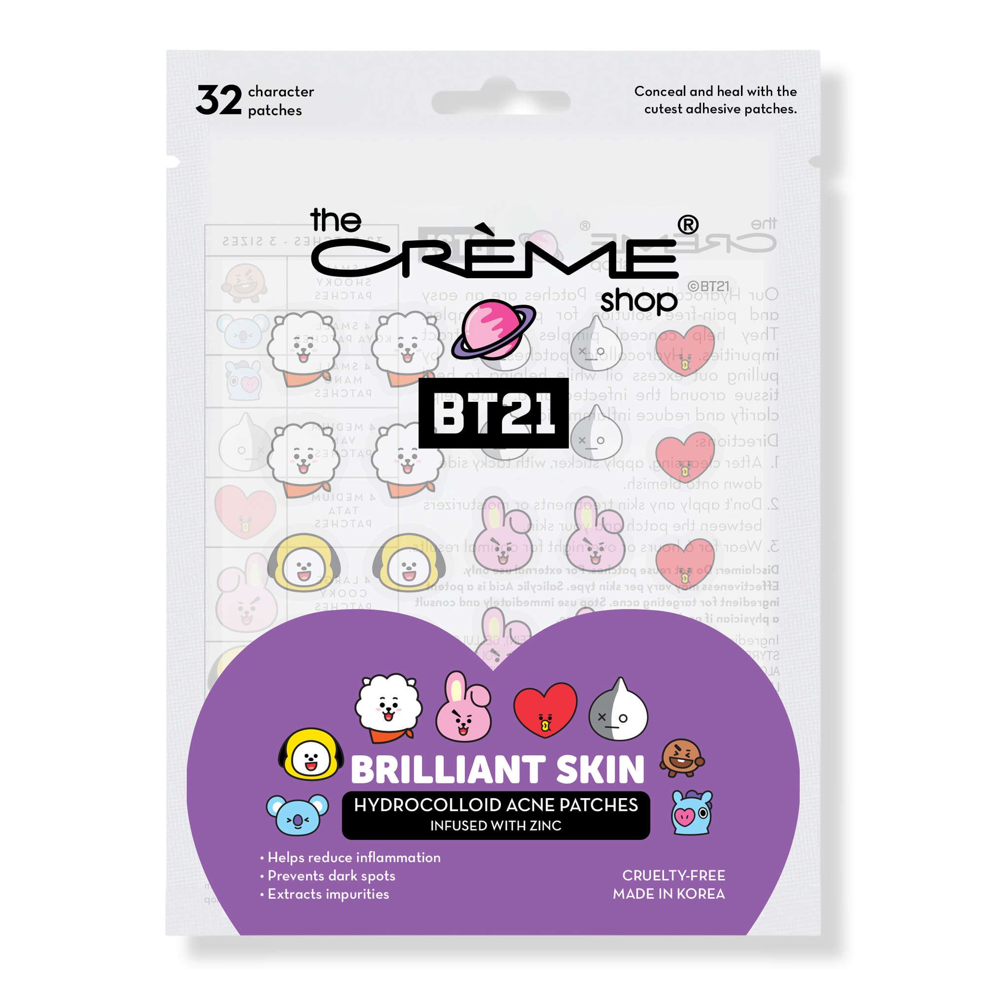 The Crème Shop BT21 Brilliant Skin Hydrocolloid Acne Patches #1