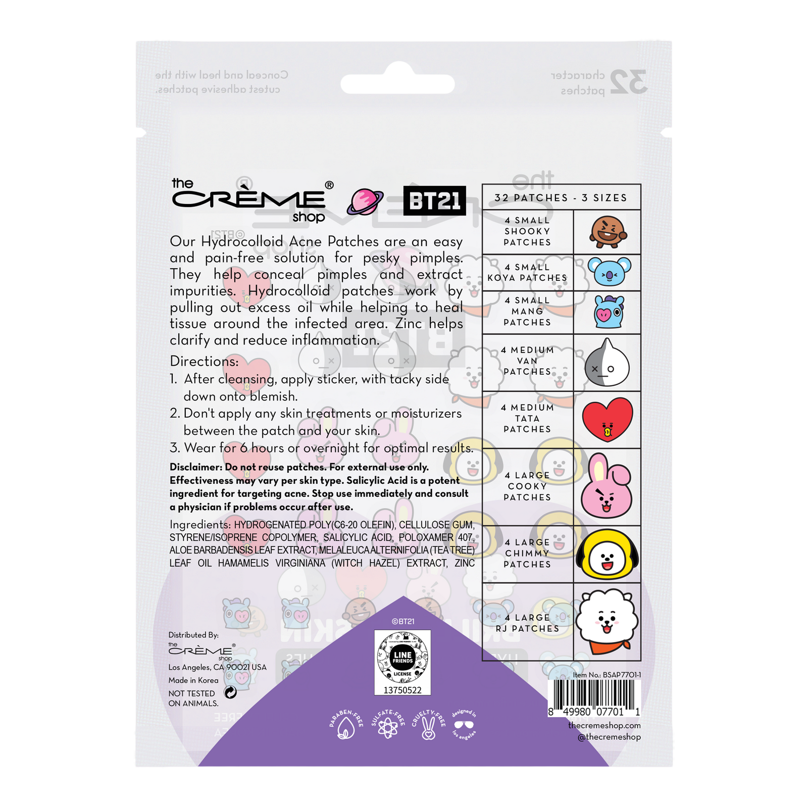 BT21 Brilliant Skin Hydrocolloid Acne Patches
