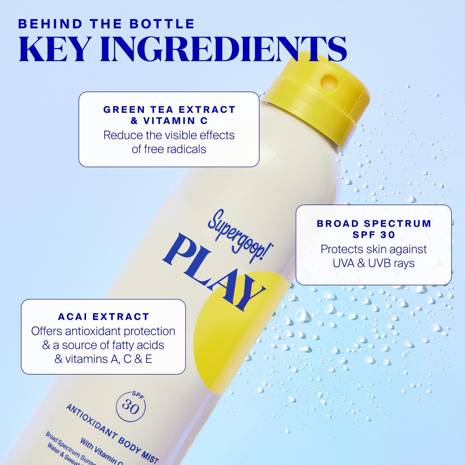 PLAY Antioxidant Body Sunscreen Mist with Vitamin C SPF 30