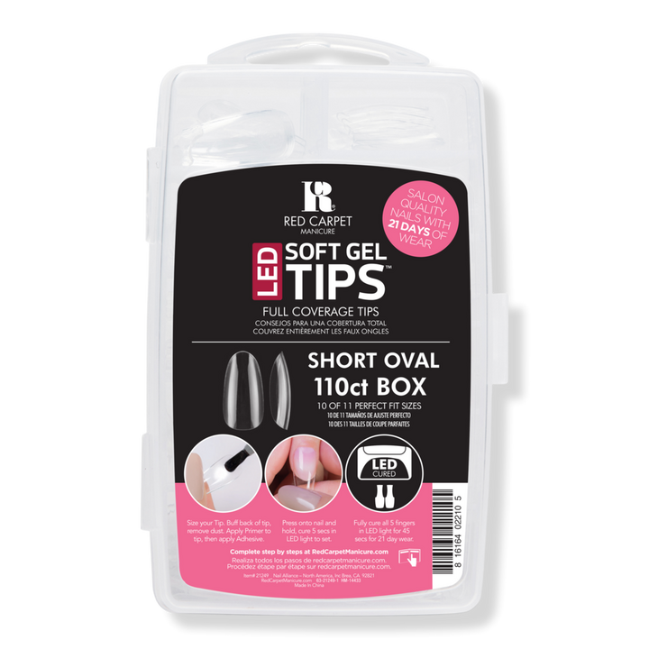 Red Carpet Manicure LED Soft Gel Short Oval Nail Tips #1
