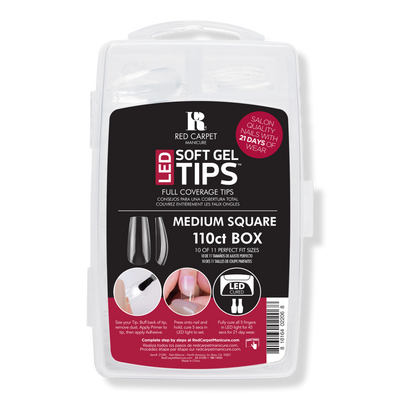 Red Carpet Manicure LED Soft Gel Medium Square Nail Tips