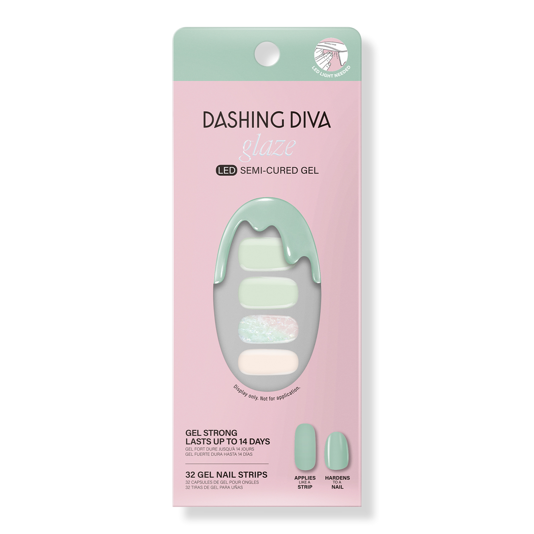 Dashing Diva Emerald Marble Glaze Semi-Cured Gel Art #1