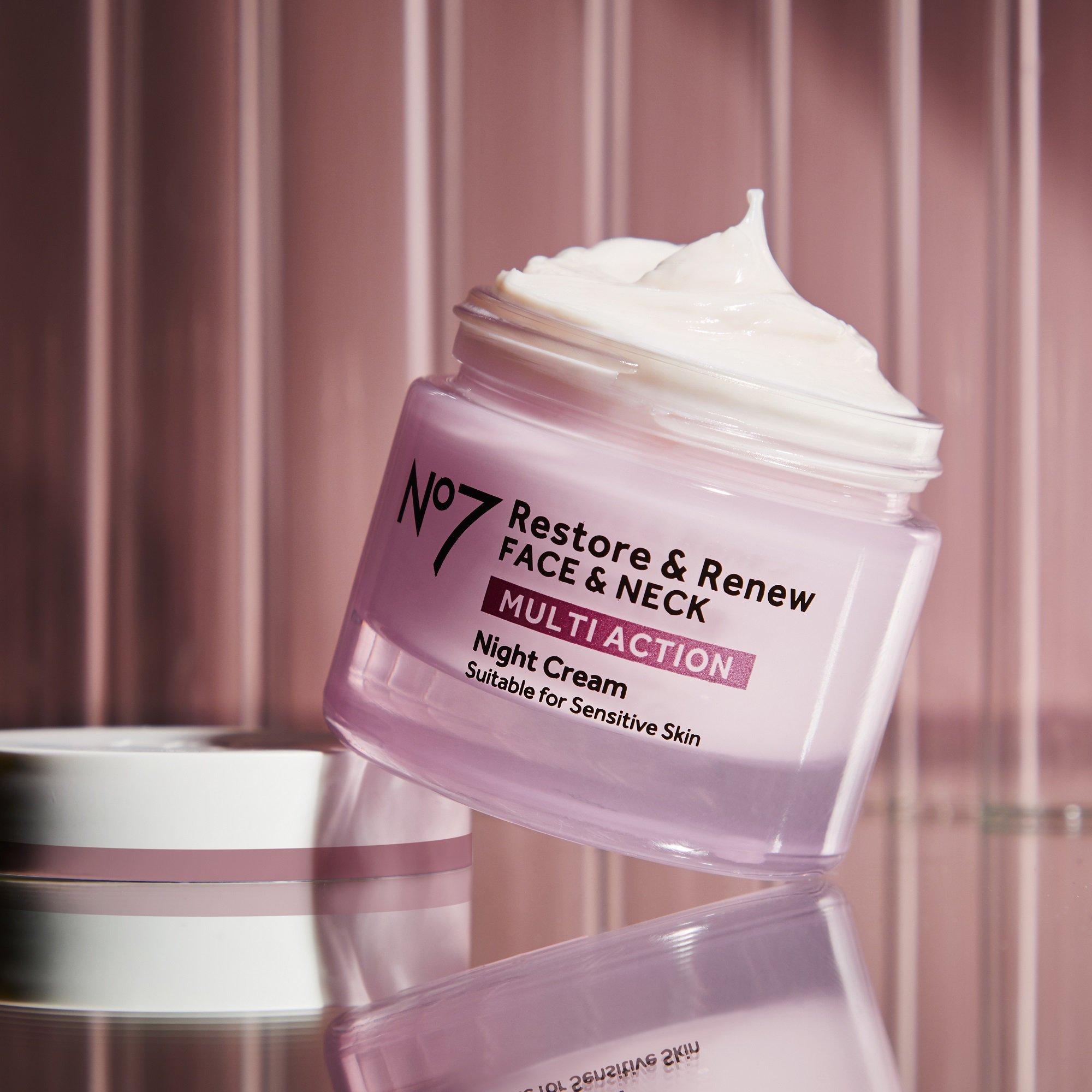 Ночной крем для лица и шеи без отдушки No7 Restore & Renew Multi Action — фото 4