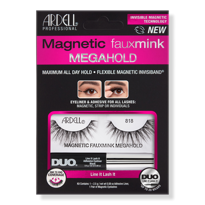 Ardell Magnetic MegaHold Liner & Lash Faux Mink Kit #818 #1