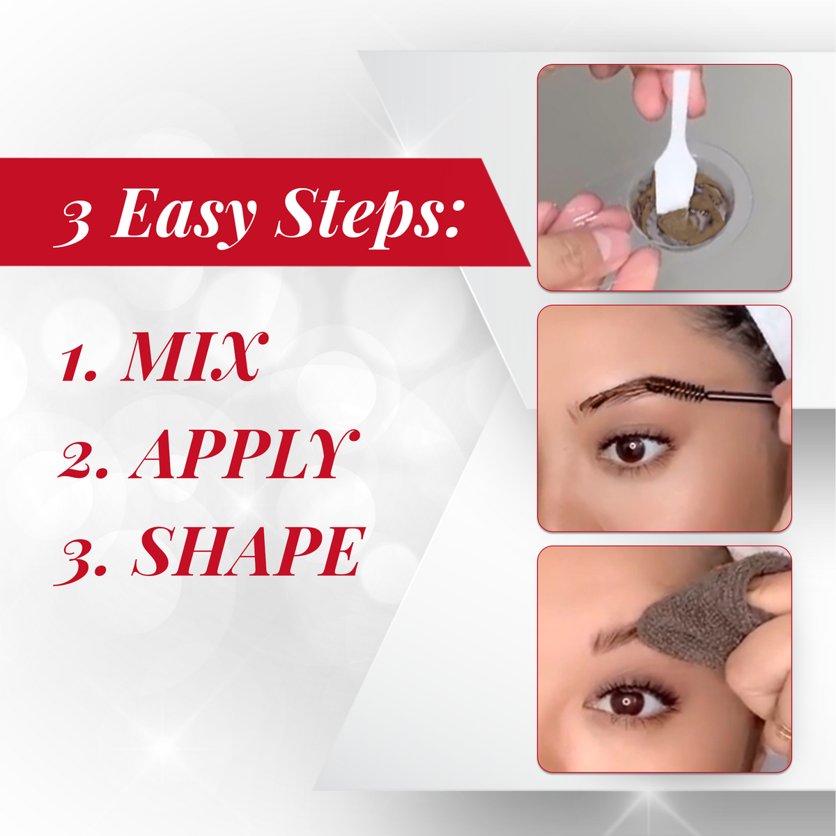 Brow Tint Kit, Semi-Permanent Brow Dye with Natural Extracts