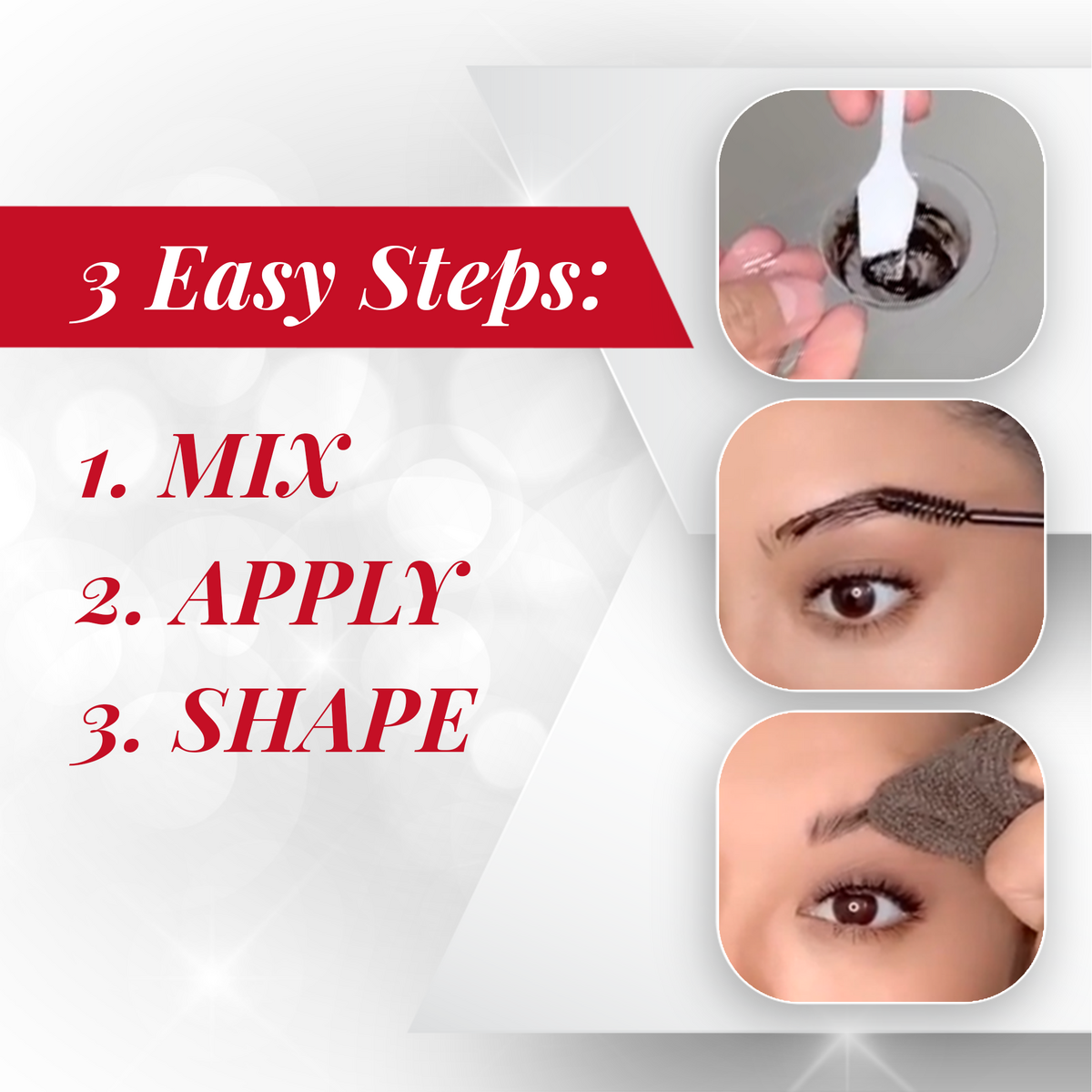 Brow Tint Kit, Semi-Permanent Brow Dye with Natural Extracts