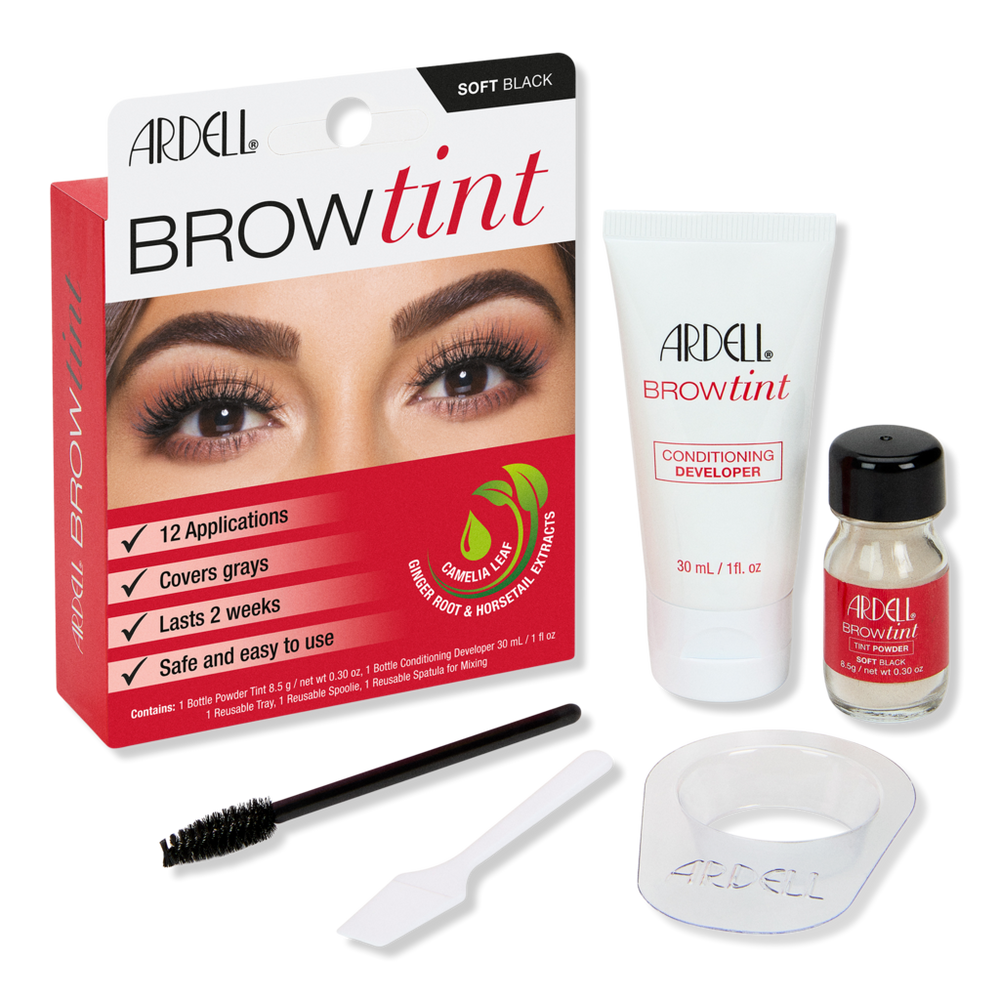 Ardell Brow Tint Full Coverage Dye Kit - Soft Black In Black
