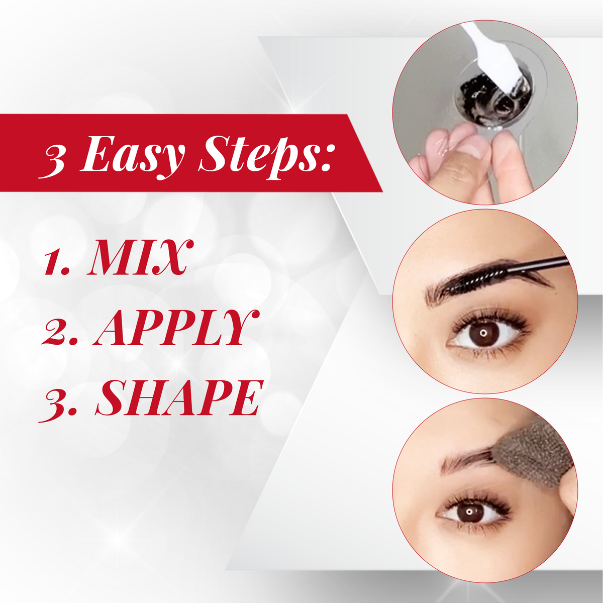 Brow Tint Kit, Semi-Permanent Brow Dye with Natural Extracts