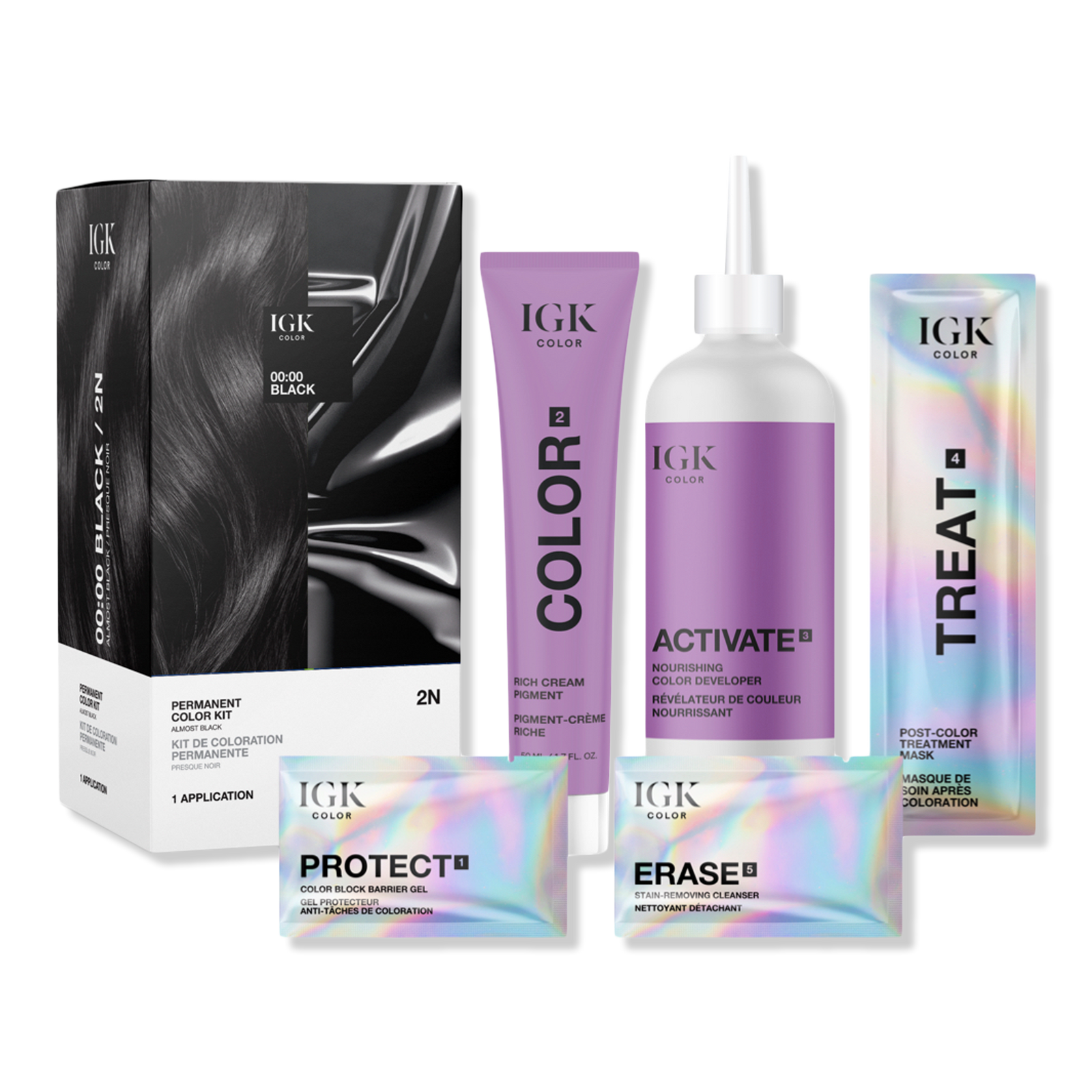 IGK Permanent Color Kit 2N 00:00 Black