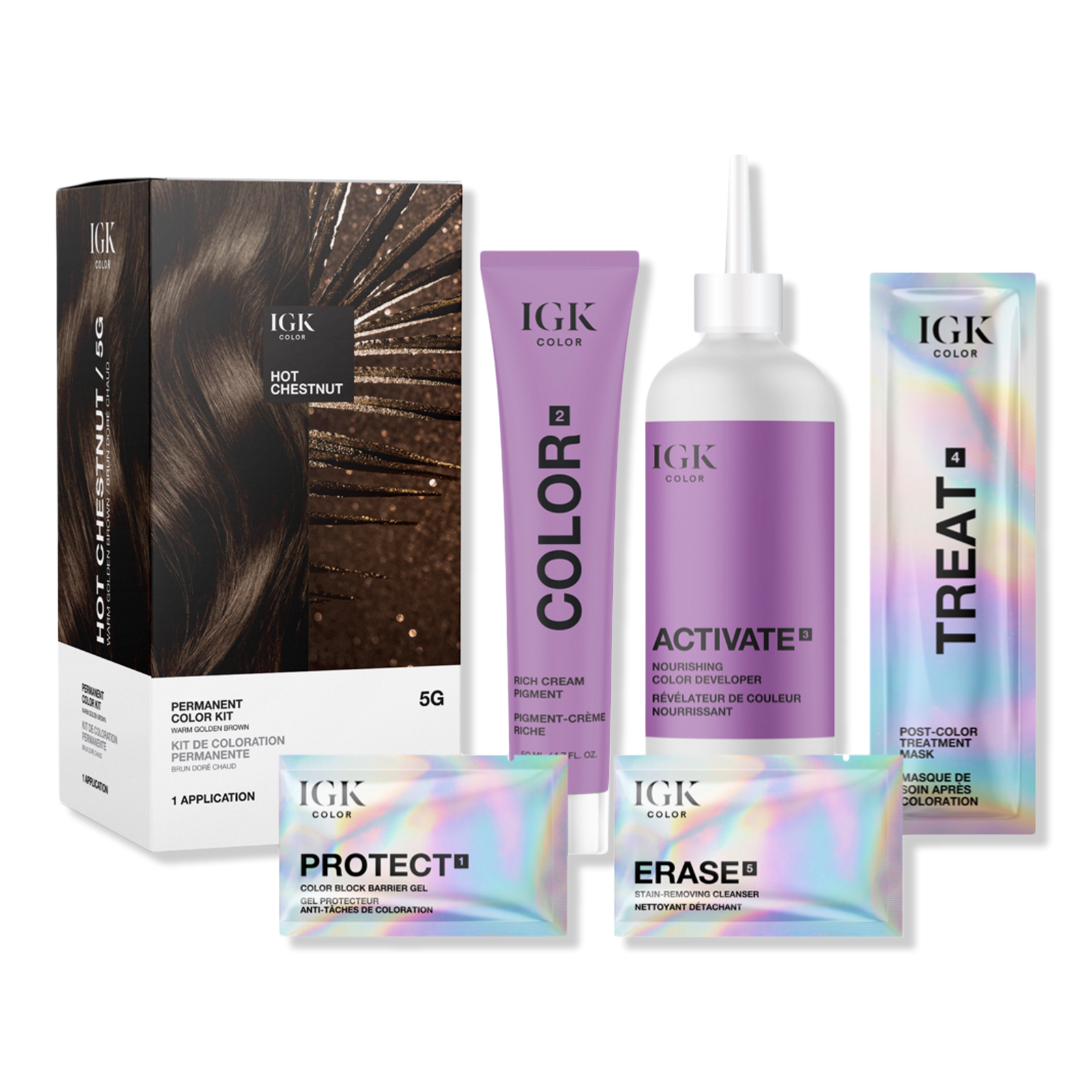 IGK Permanent Color Kit 5G Hot Chestnut