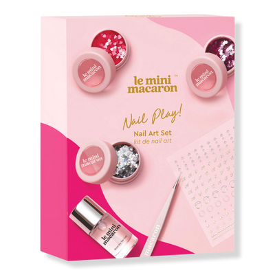 Le Mini Macaron Nail Play! DIY Nail Art Set with Tweezers & Top Coat