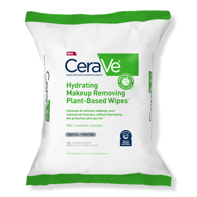 CeraVe Plant-Based Hydrating Makeup Removing Face Wipes for All Skin Types