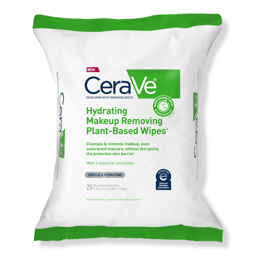 CeraVe Plant-Based Hydrating Makeup Removing Face Wipes for All Skin Types #1