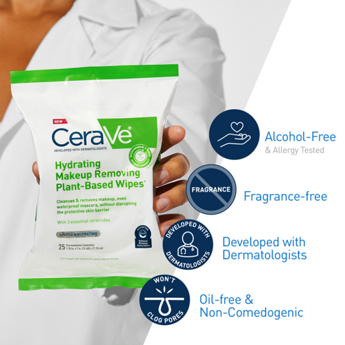 CeraVe PlantBased Hydrating Makeup Removing Face Wipes 4