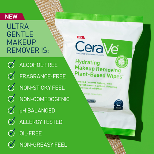 CeraVe PlantBased Hydrating Makeup Removing Face Wipes 5