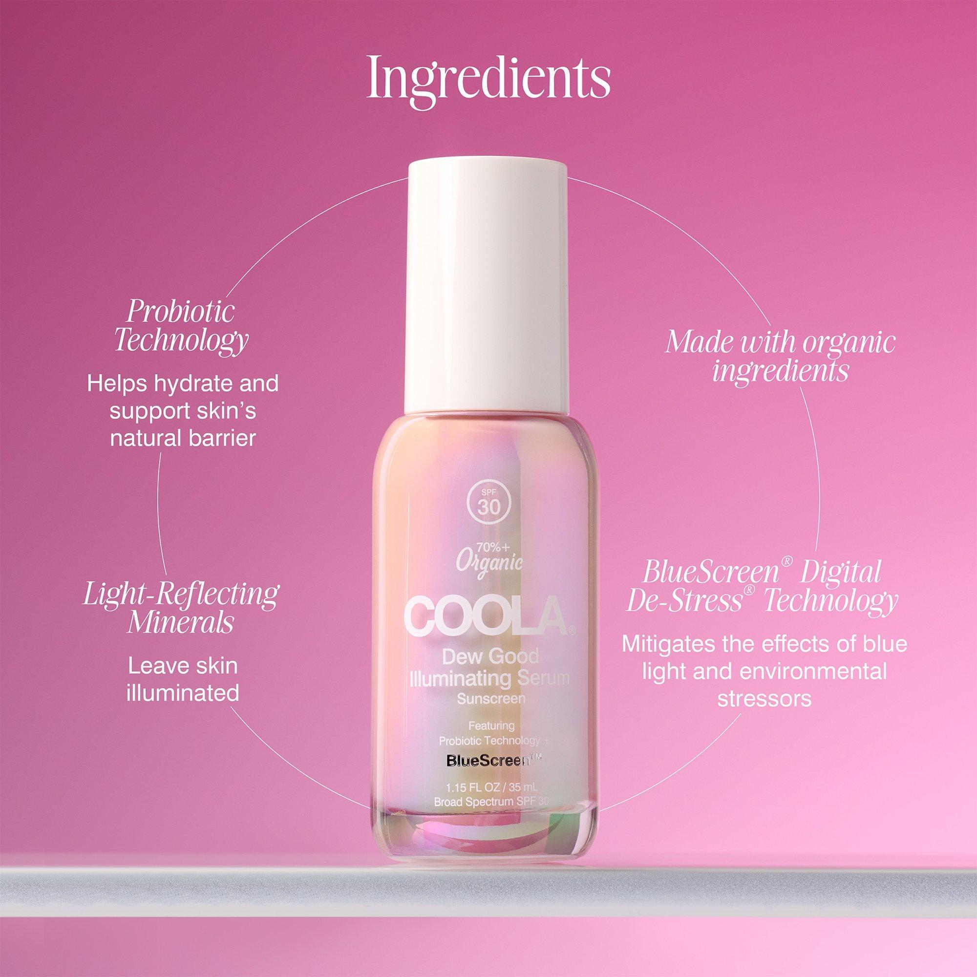Солнцезащитная сыворотка для сияния Coola Dew Good с пробиотиками, SPF 30 — фото 4