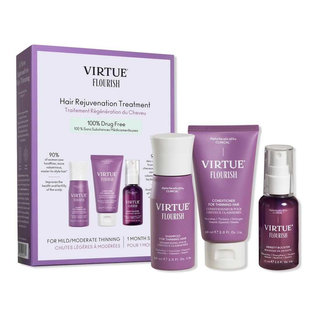 Virtue Flourish Drug-Free Hair Rejuvenation Treatment for Volume & Density 1 Month Kit #1