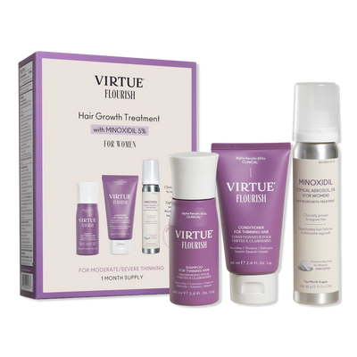 Virtue Flourish Hair Growth Treatment Kit with Minoxidil 1 Month Kit