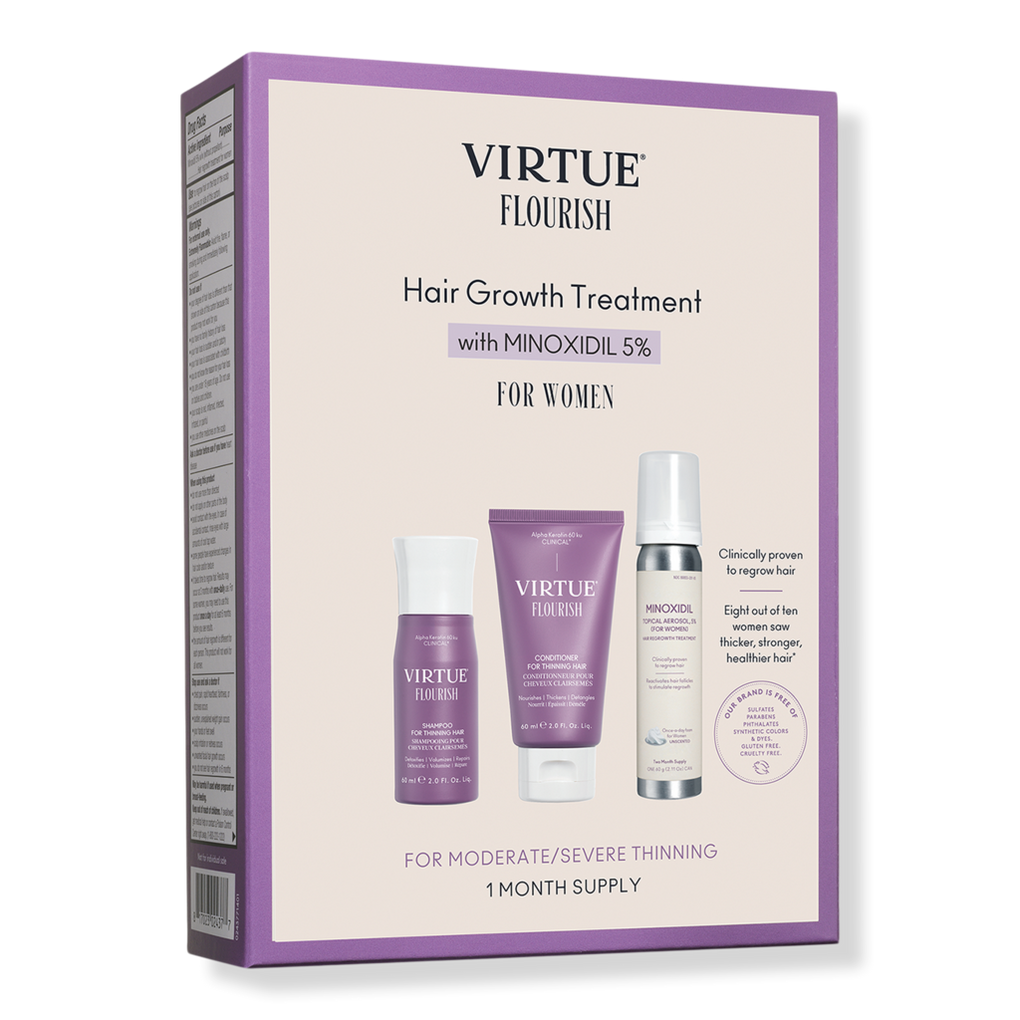 Flourish Hair Growth Treatment Kit with Minoxidil 1 Month Kit - Virtue |
