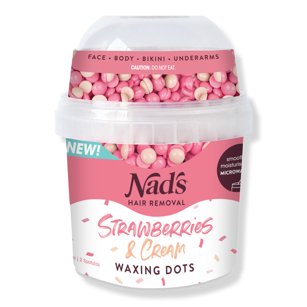 Nads Natural Strawberries & Cream Waxing Dots Hair Removal Wax Beads - Strawberries & Cream