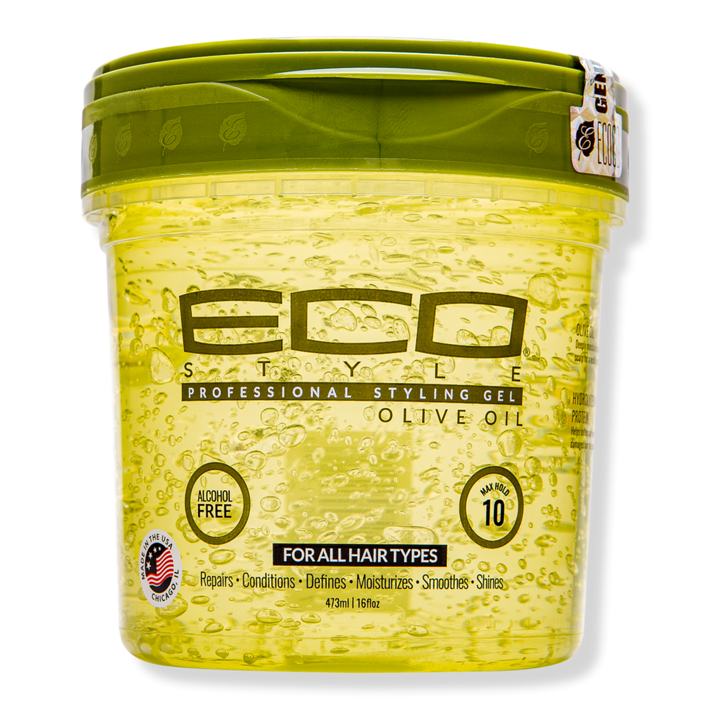 Eco Style Gel Olive Oil Styling Gel - Adds Shine and Tames Split Ends -  Delivers Moisture to the Scalp - Nourishes And Repairs - Provides  Weightless