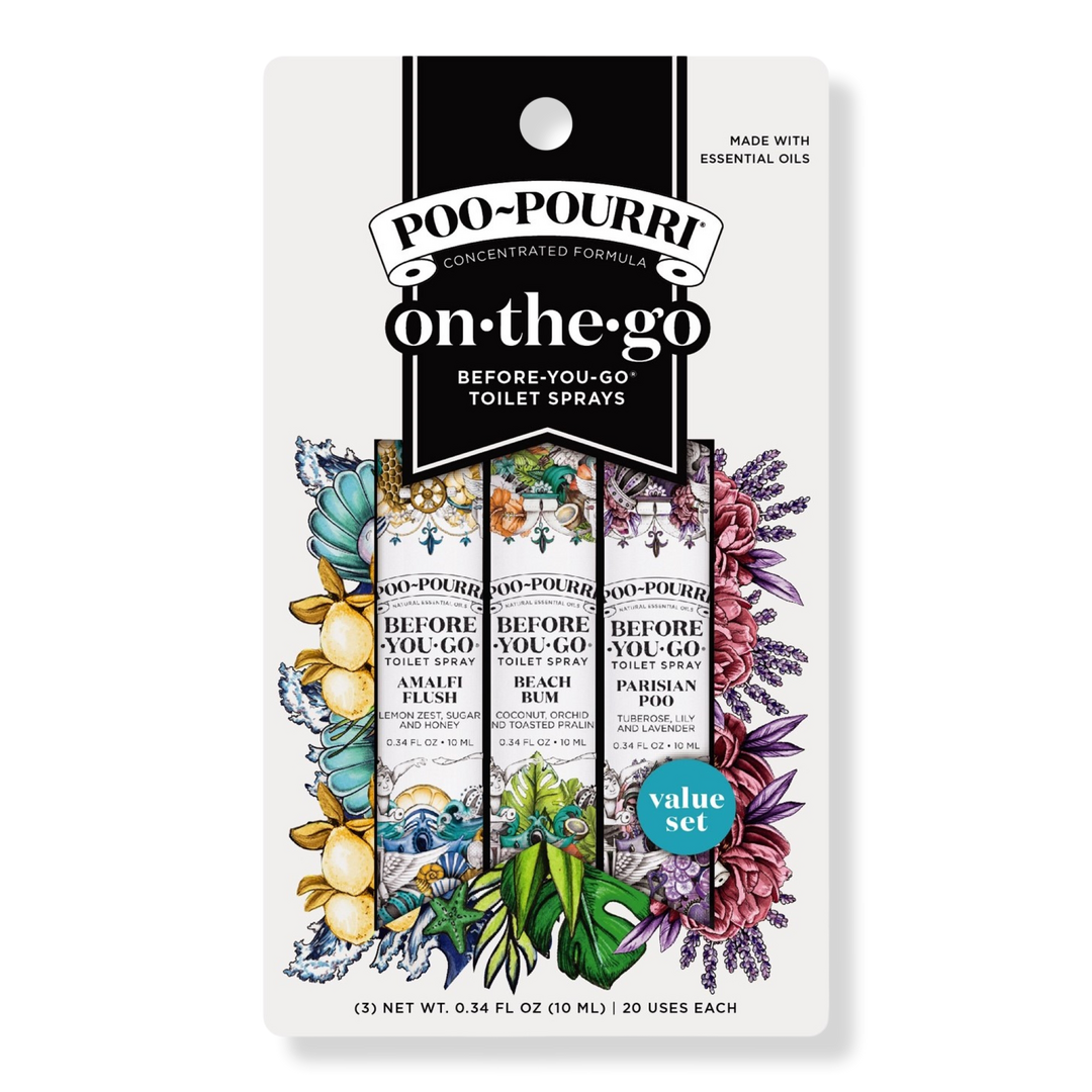 Poo~Pourri Wanderlust On-The-Go 3 Pack Before-You-Go Toilet Spray Travel Size Set #1