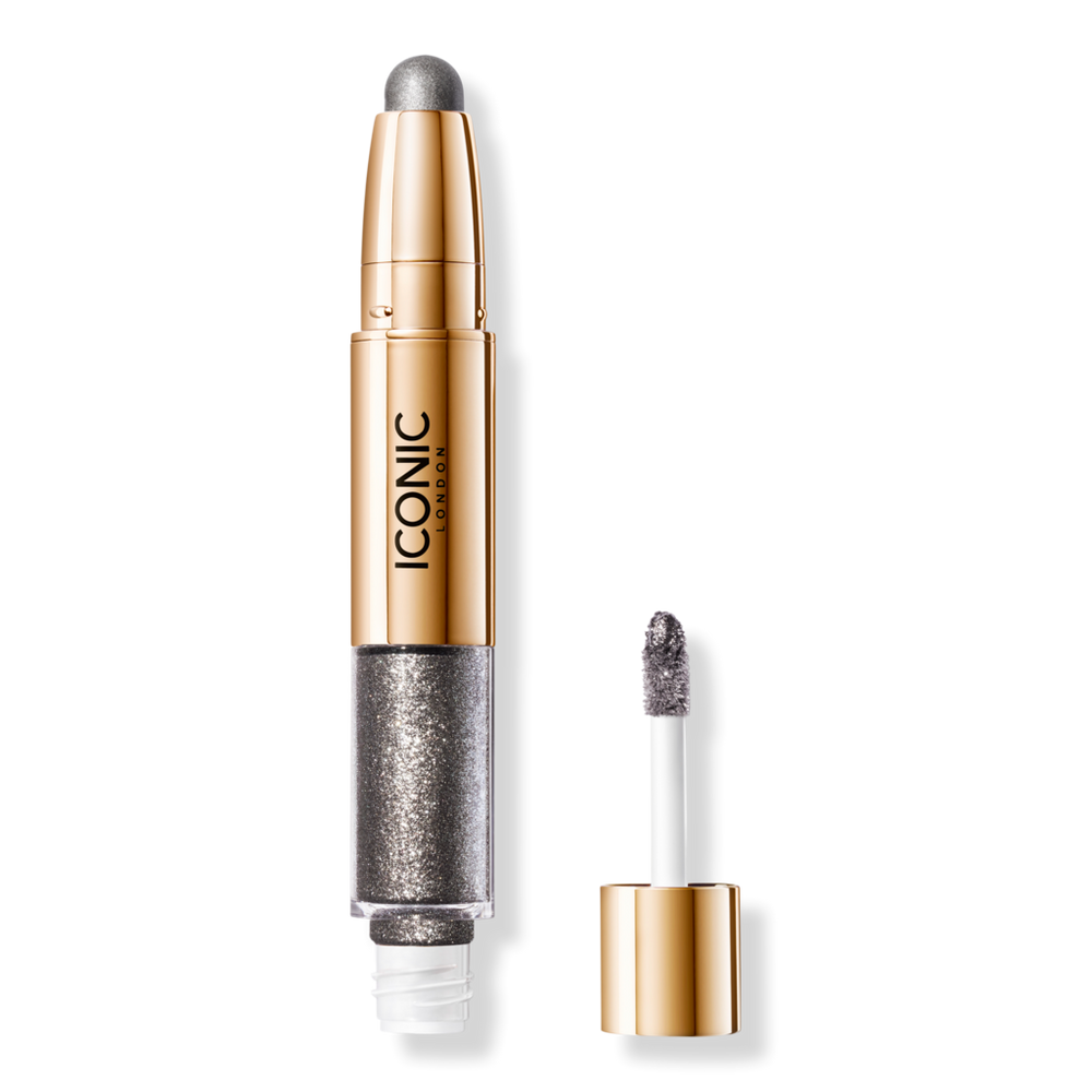 Iconic London Glaze Crayon Dual-ended Glitter Eyeshadow - Onyx In Black