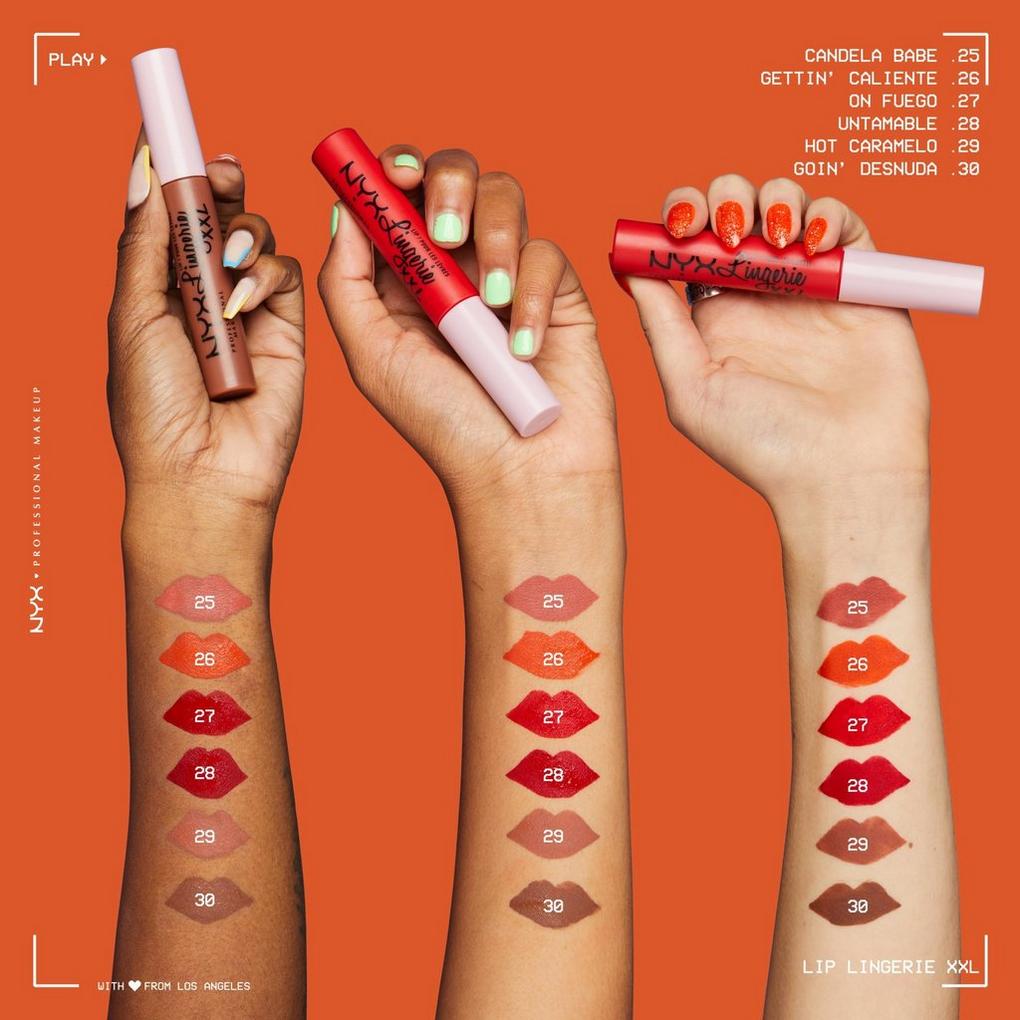 NYX PROFESSIONAL MAKEUP Lip Lingerie XXL Matte Liquid Lipstick - Gettin  Caliente (Bright Red Orange)