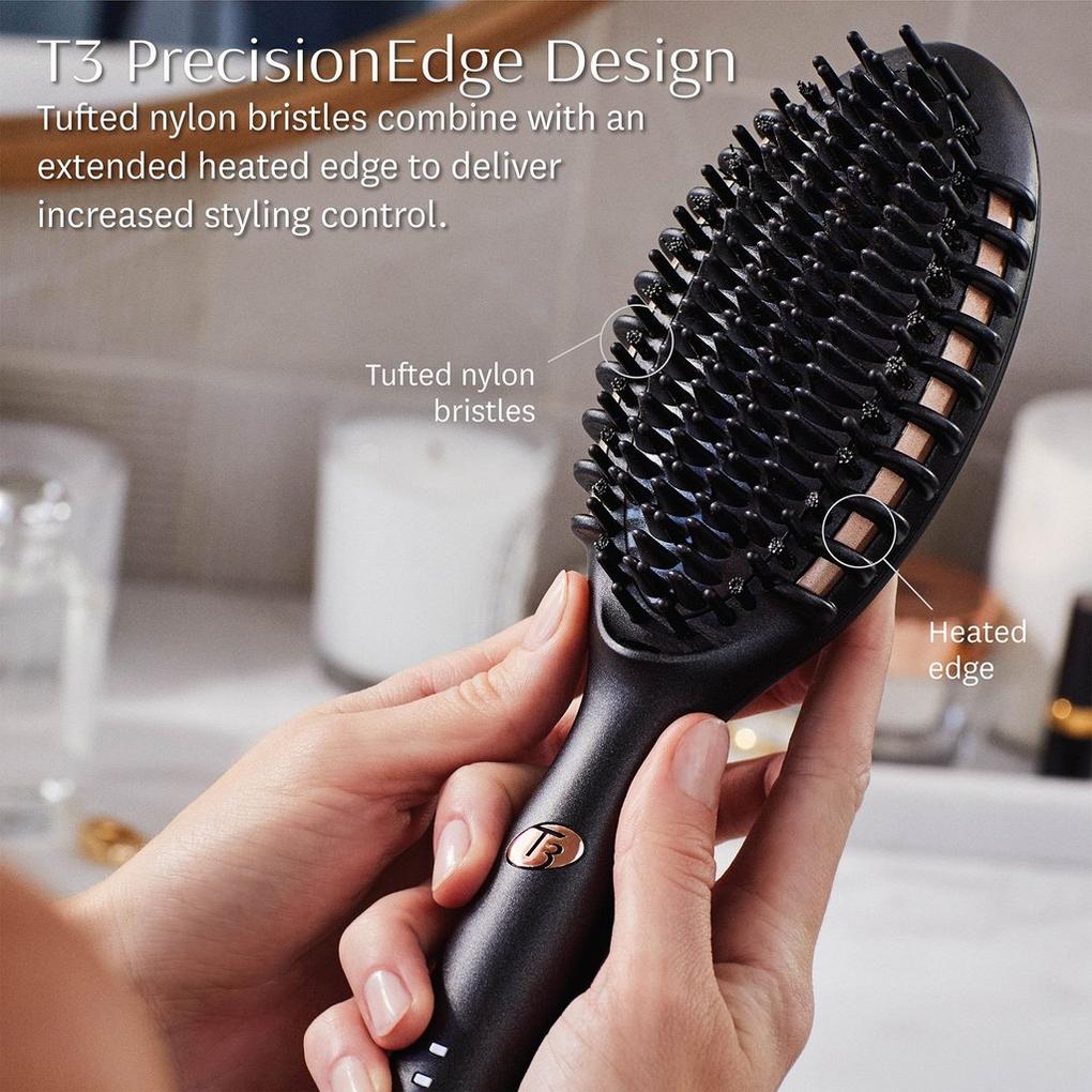 Edge Heated Smoothing Straightening Brush for Styling T3